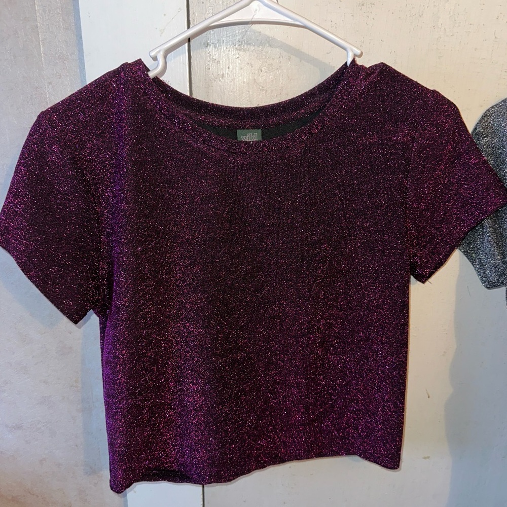 Pink sparkly crop top